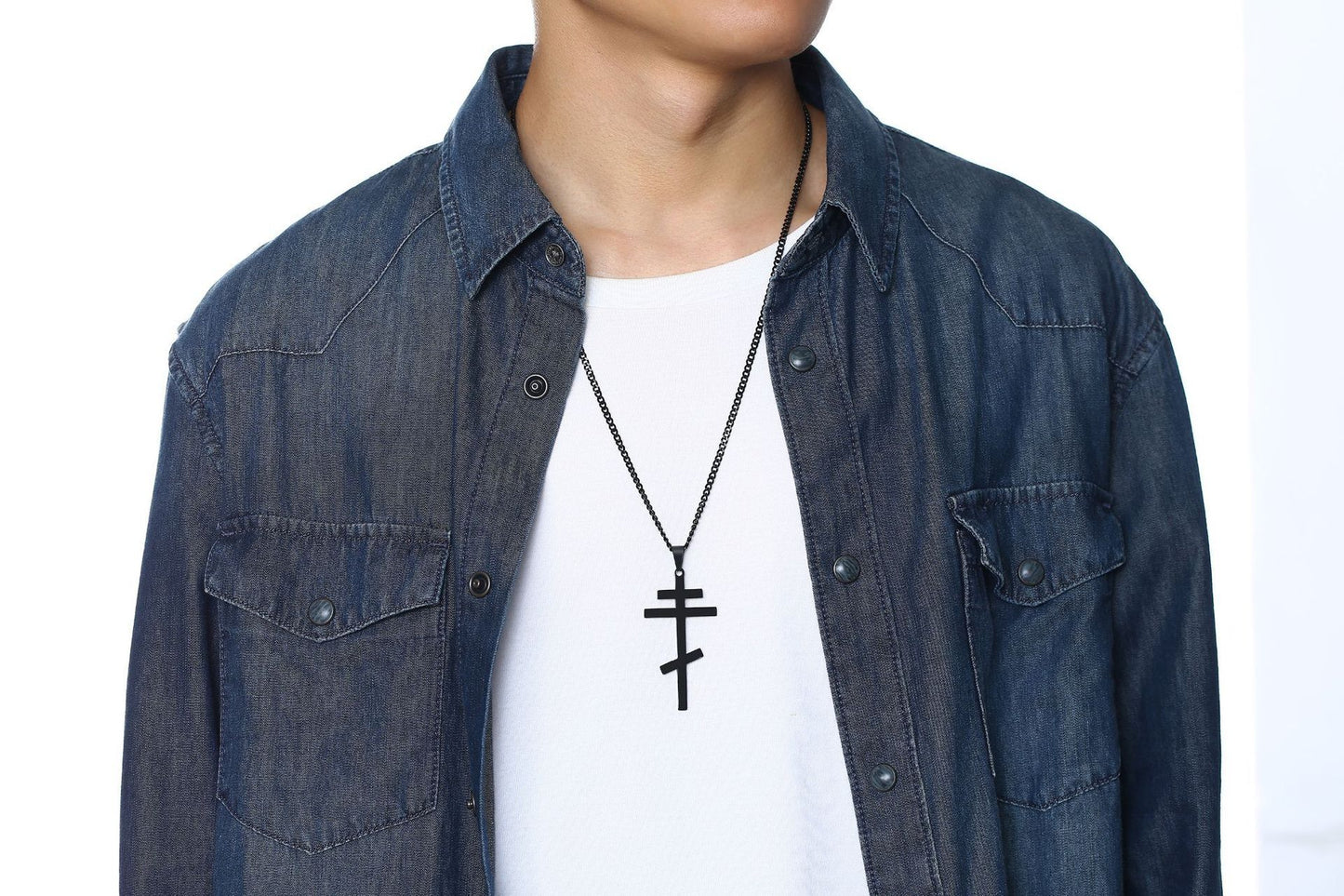 Retro Stainless Steel Cross Pendant Titanium Steel Necklace