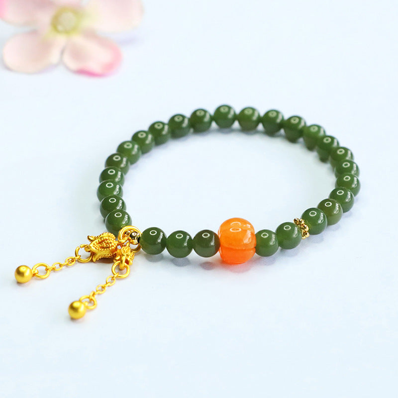 Hetian Jade Lily-of-the-Valley Bracelet