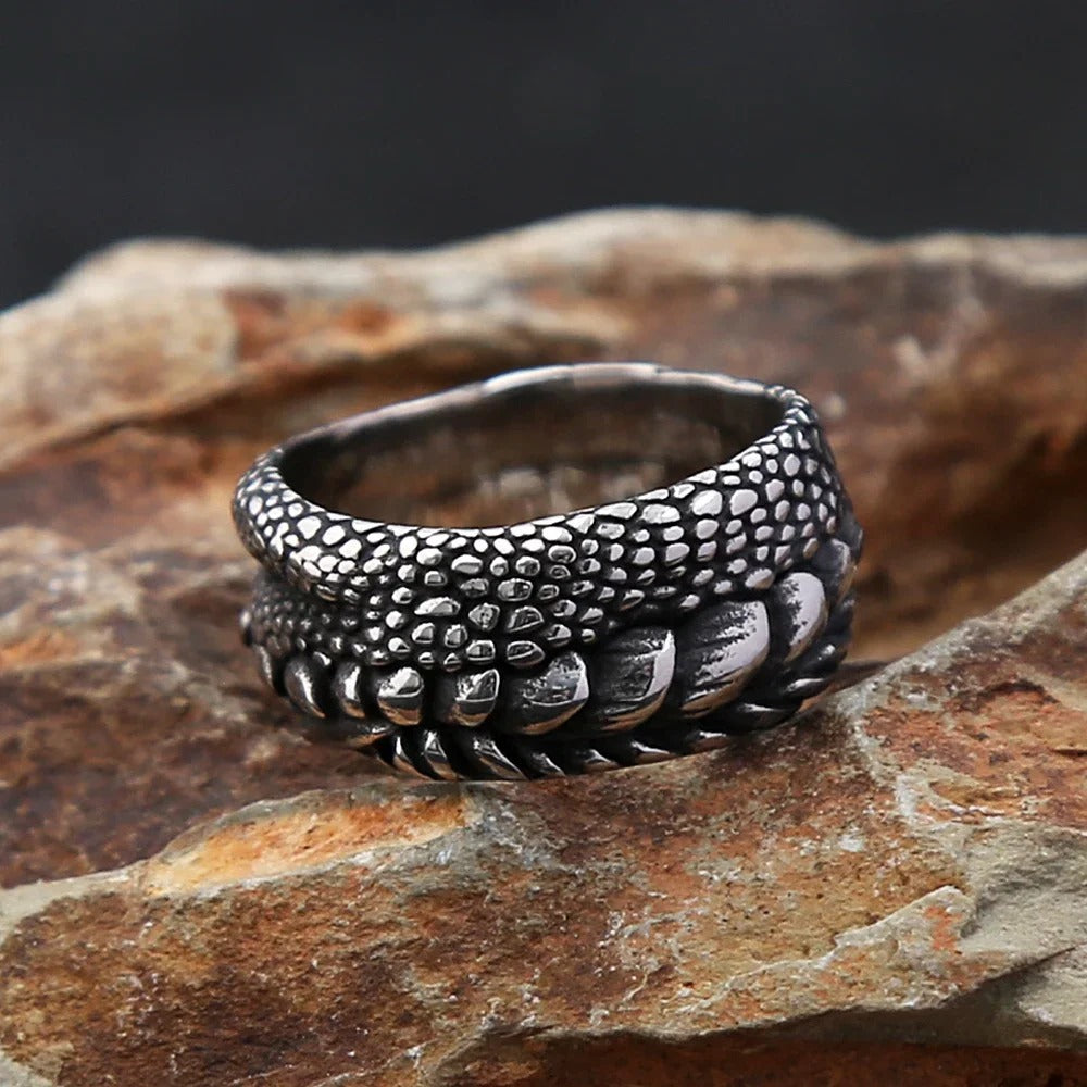 Punk Dragon Evil Eye Stainless Steel Men's Ring