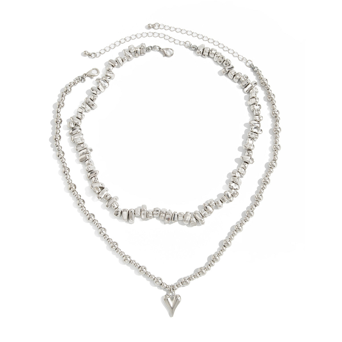 Irregular Heart Geometric Bead Necklace