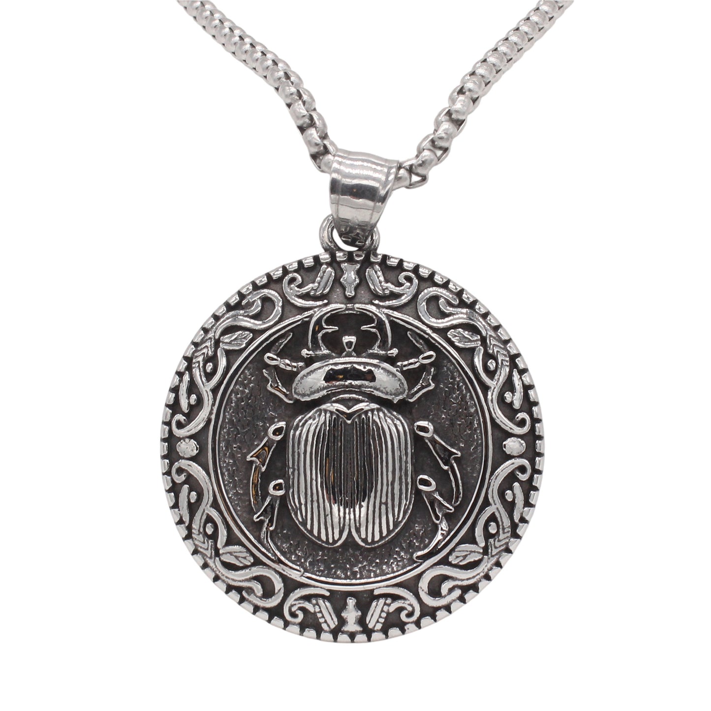 Planderful Jewelry Beetle Pendant for Men Everyday Genie Steel Personalized Vintage Style