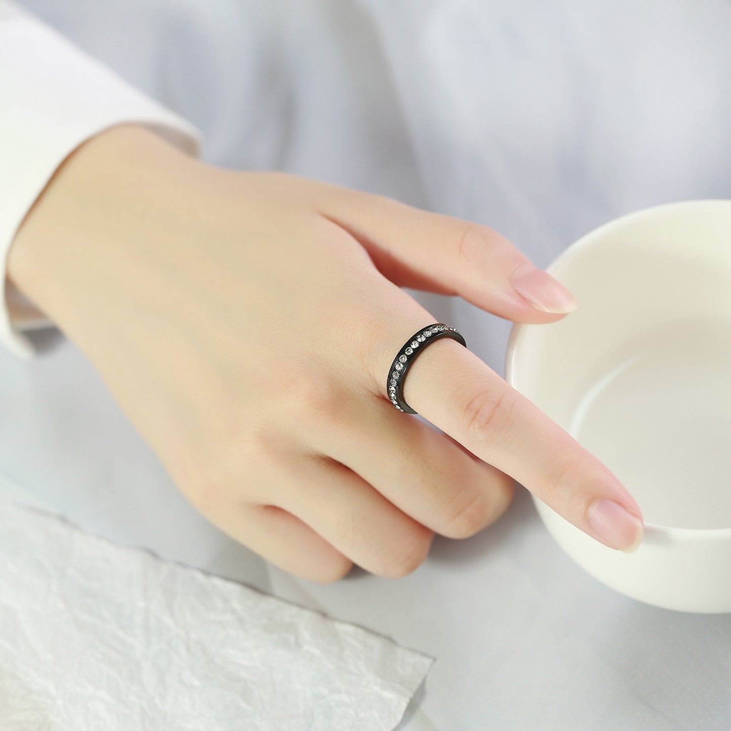 Cross-Border Jewelry Titanium Steel Women's Stacked Ring