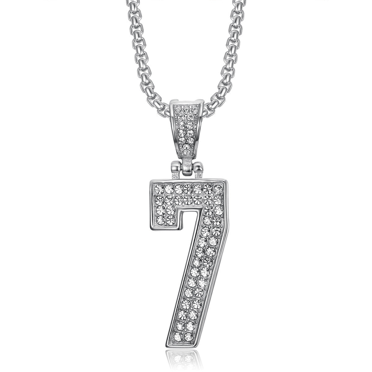 Planderful Hip Hop Pendant Necklace Unisex Bold Statement Gold Plated Zircon Stainless Steel