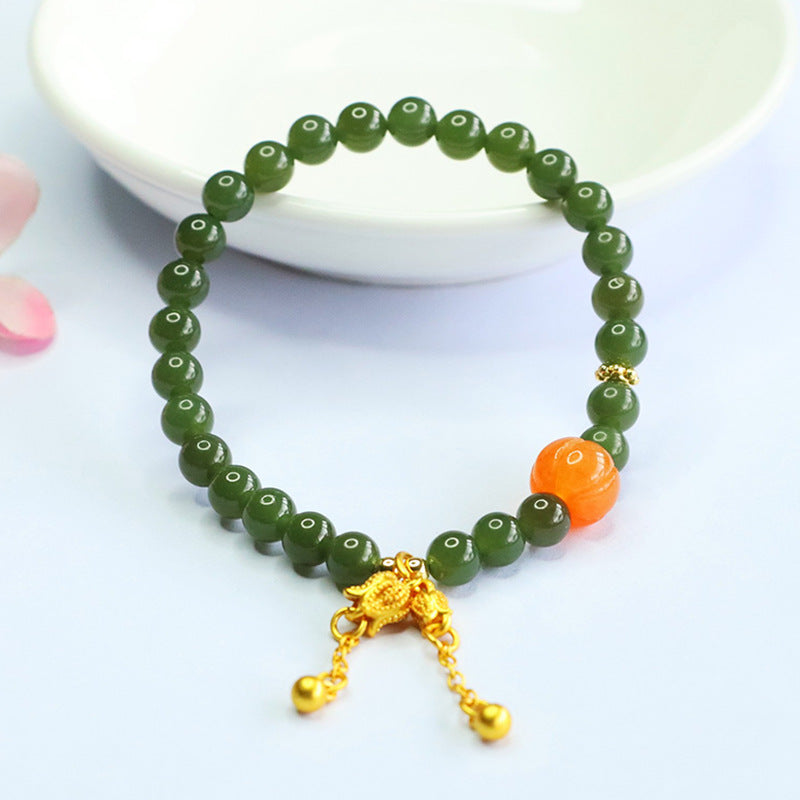 Hetian Jade Lily-of-the-Valley Bracelet