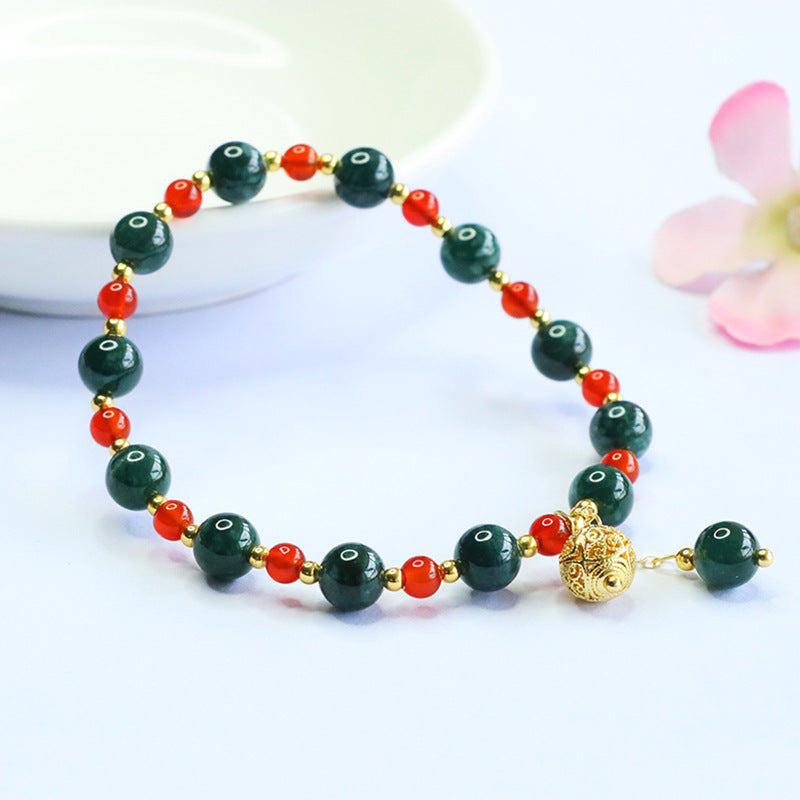 Blue Water Jadeite Ocean-Inspired Beaded Bracelet