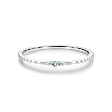 S925 Sterling Silver Minimalist Moissanite Stacking Band
