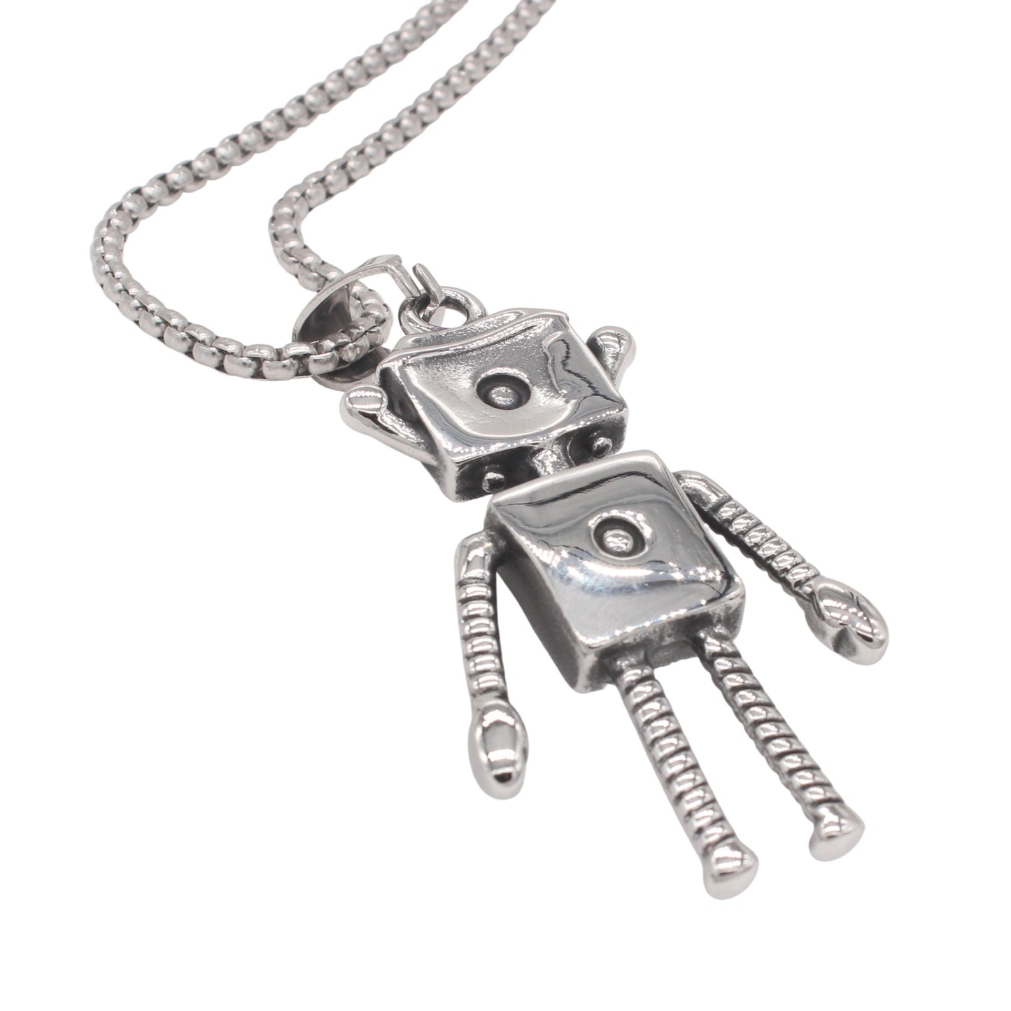Titanium Steel Pendant Retro Robot Design For Men And Unisex Planderful Everyday Genie