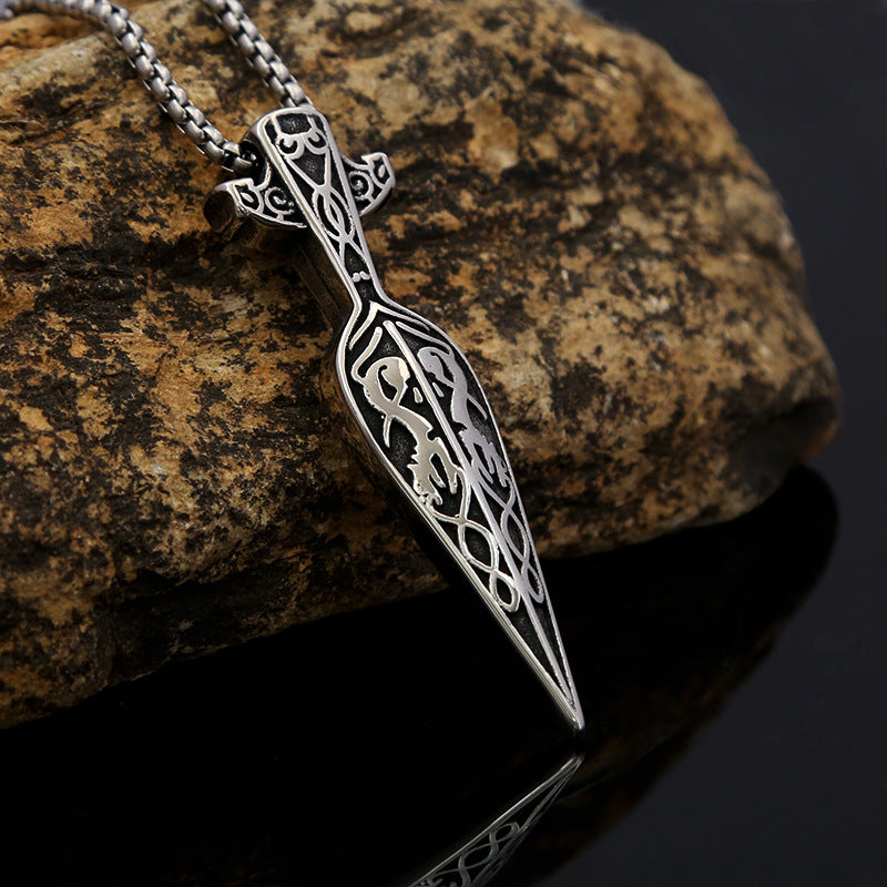 Titanium Steel Viking Necklace Retro Men's Pendant Jewelry