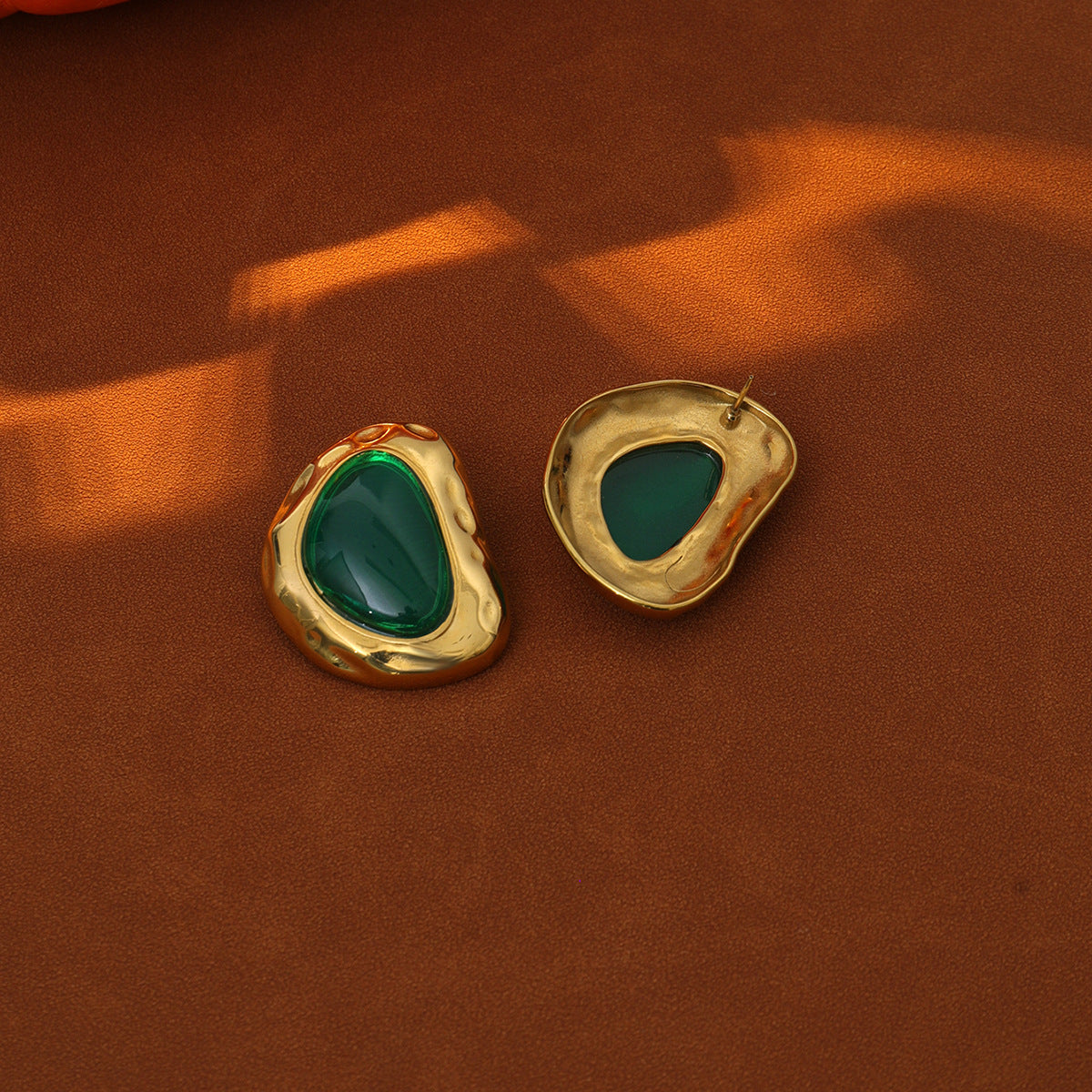 Stainless Steel Stone Earrings For Women Vienna Verve Planderful Retro Hammered Statement Street Style