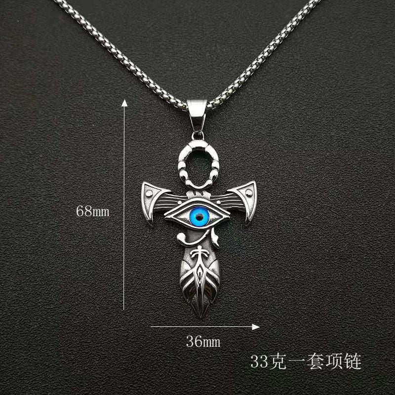 Titanium Steel Necklace – Statement Cross Pendant