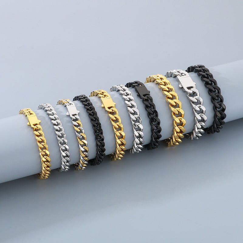 Planderful Everyday Genie Mens Stainless Cuban Bracelet