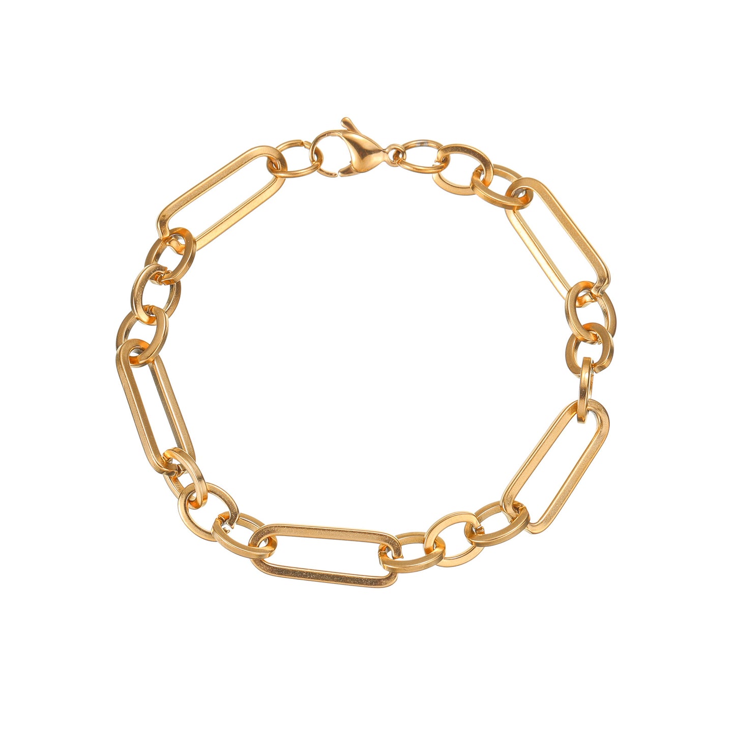 Stainless Steel Cuban Link Bracelet Figaro Blade Chain Unisex Bold Statement Planderful Everyday Genie