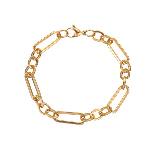 Stainless Steel Cuban Link Bracelet Figaro Blade Chain Unisex Bold Statement Planderful Everyday Genie