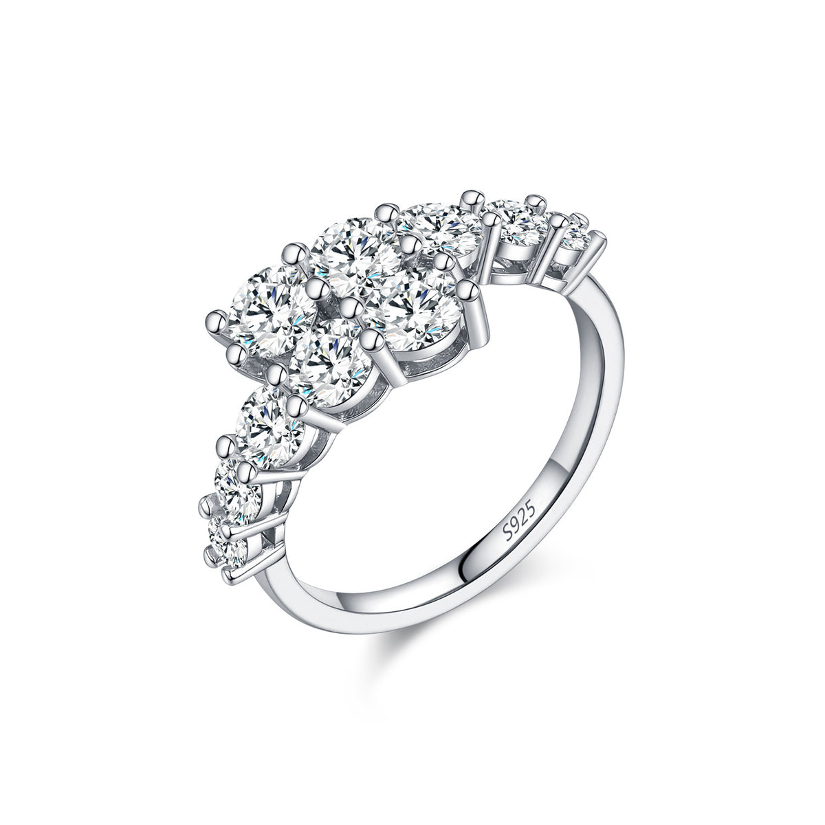 S925 Sterling Silver Moissanite Stacking Ring