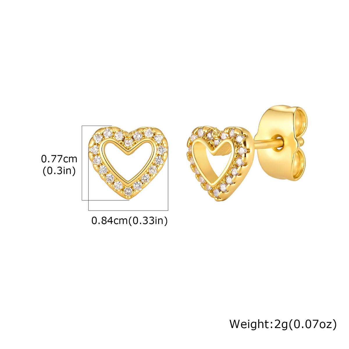 Crystal Motif Stud Earrings — 6 Gold-Tone Designs