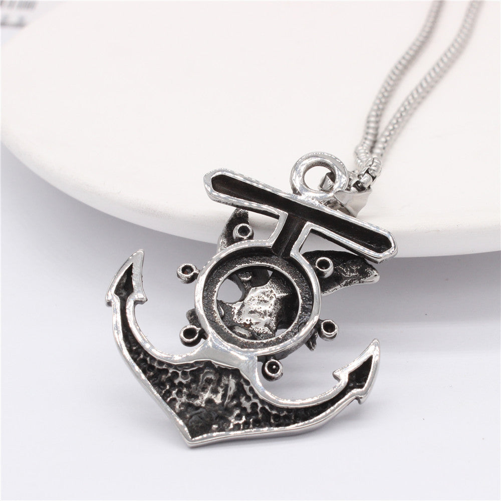 Planderful Navy Anchor Eagle Pendant For Men Unisex Hip Hop Style Durable Steel Pendant Protection Statement