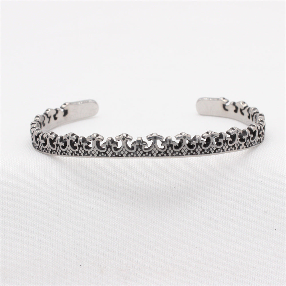 Planderful Everyday Genie – European and American Retro Crown Titanium Steel Bracelets