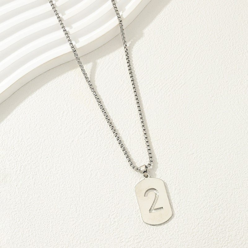 Hollow Digital Hang Tag Necklace - Vienna Verve Collection