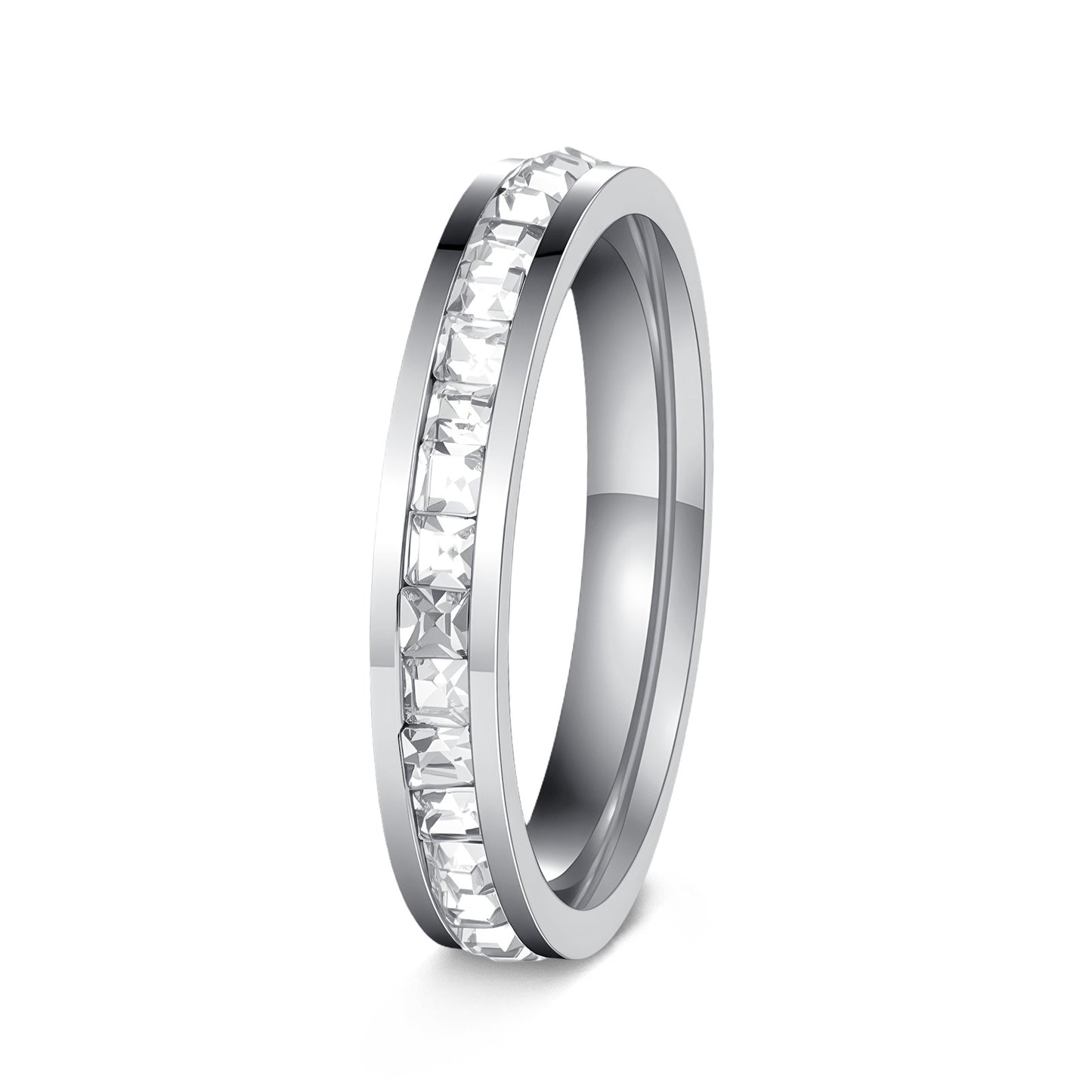 Planderful Everyday Genie Zircon Inlaid Gypsy Ring Stainless Steel Unisex Rose Gold Bold Statement