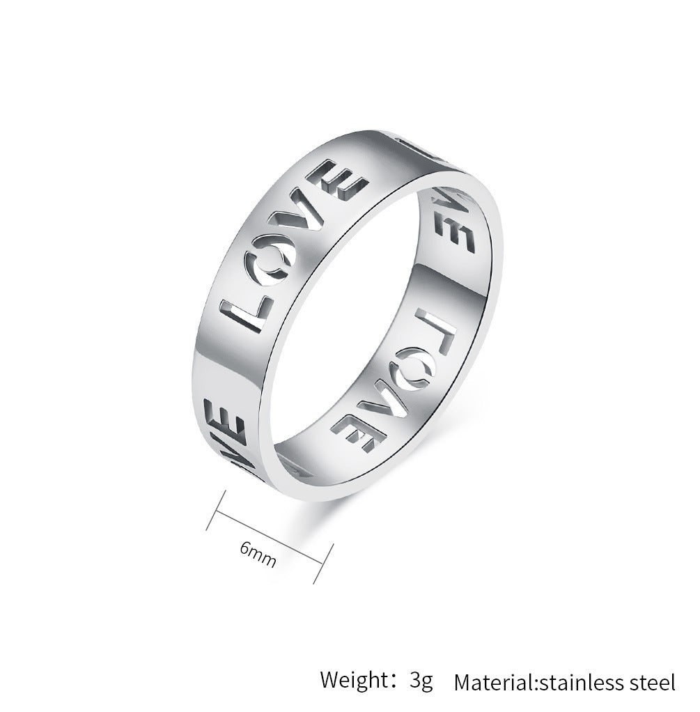 Planderful Titanium Steel Ring 6mm Unisex Minimalist Jewelry For Couples Trendy Everyday Genie Collection