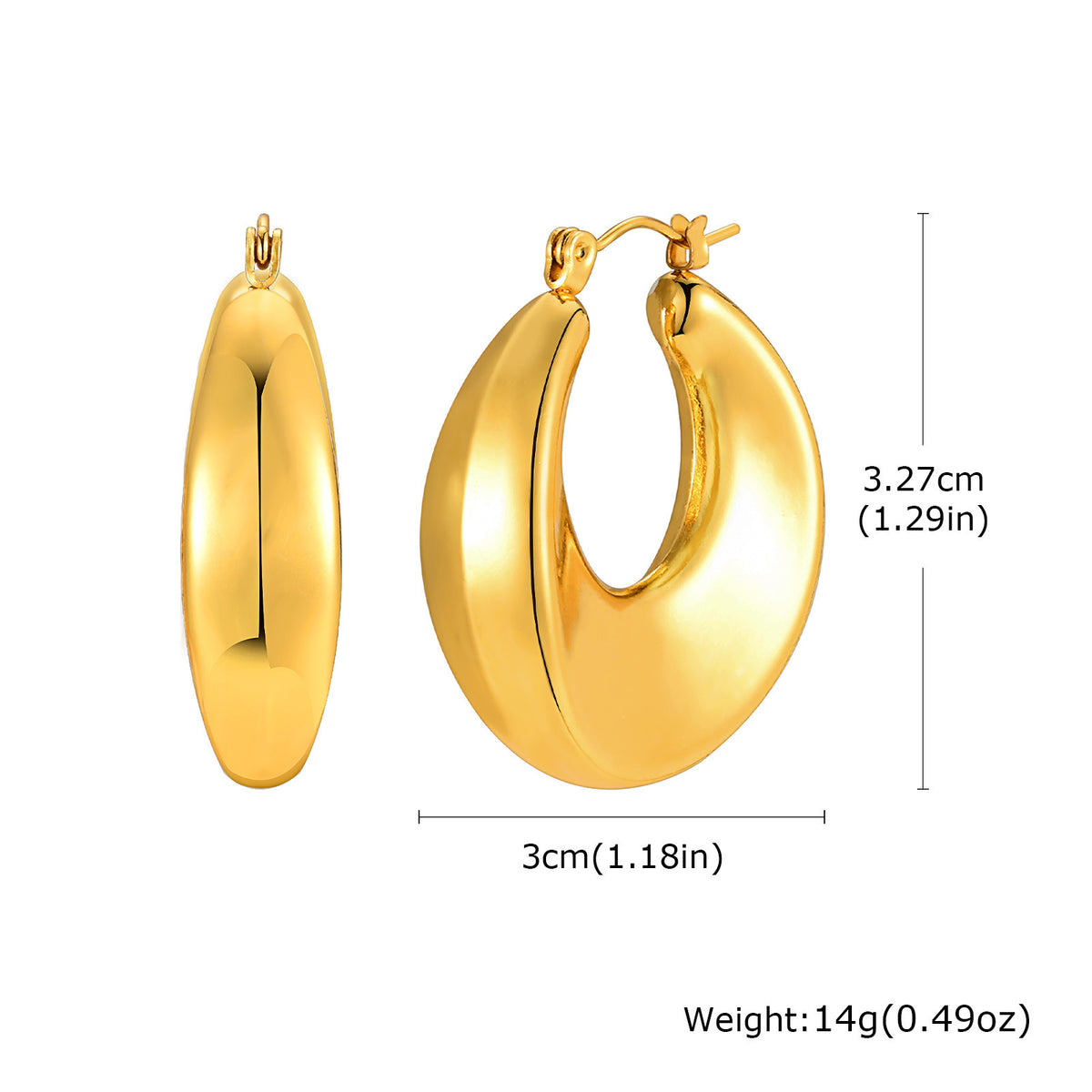 Modern Gold-Tone Stainless Steel Earrings