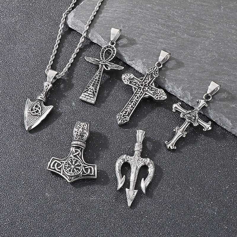 Planderful Norse Eye Of Horus Necklace Titanium For Men Bold