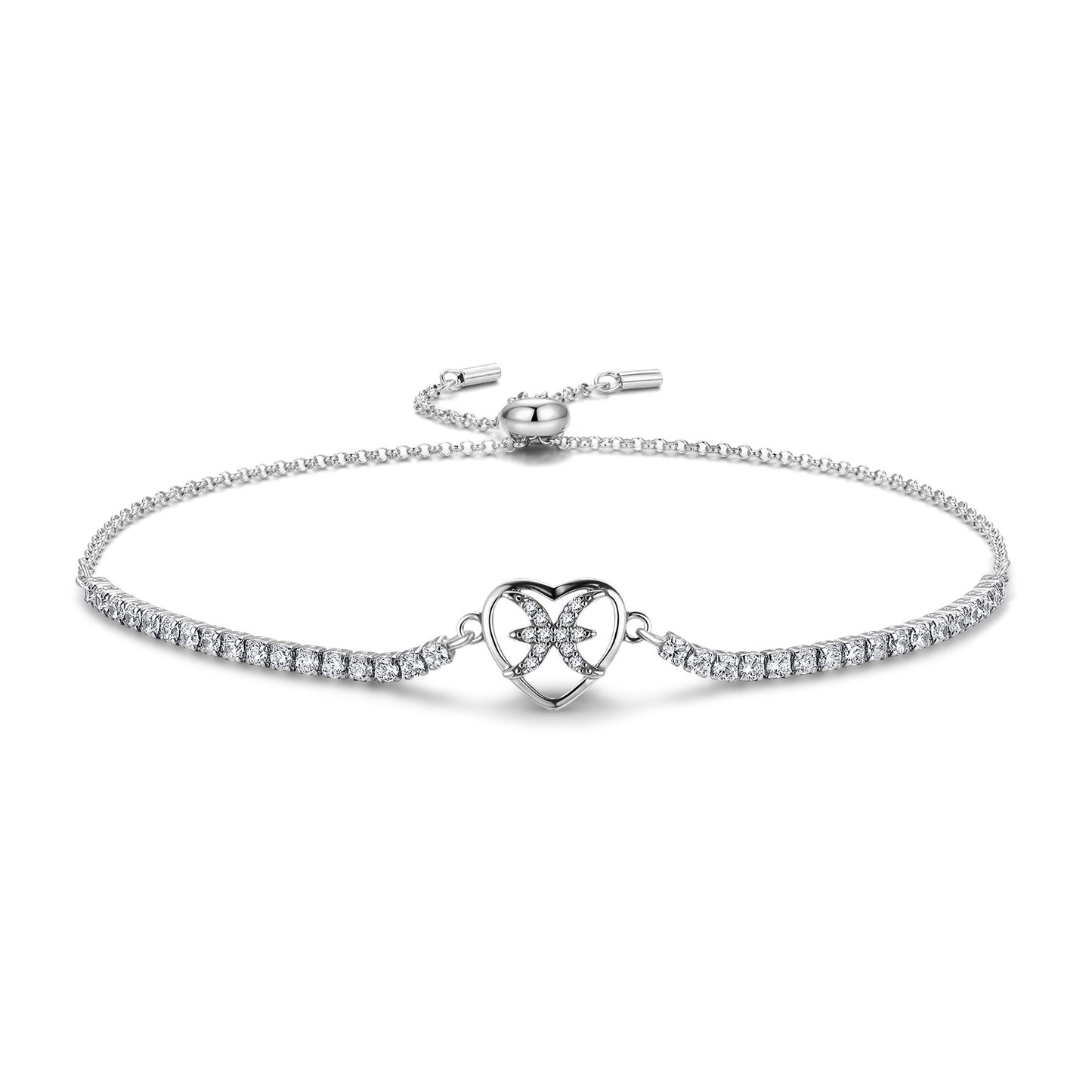 Planderful Jewelry Twelve Constellations Sterling Silver Zircon Bracelet Adjustable Length