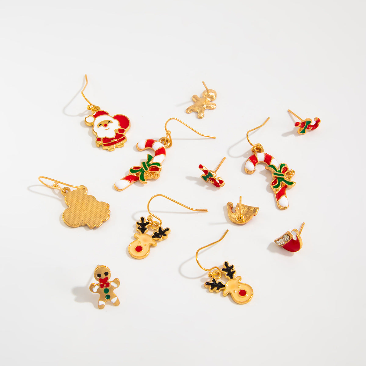 Planderful Christmas Snowflake Bell Earrings Set For Women Festive Pearl Elk Santa Cartoon Dripping Statement
