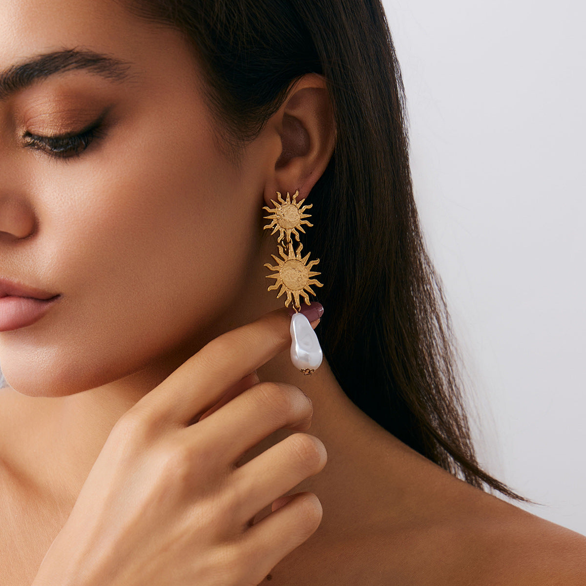 Planderful Vienna Verve Sunflower Fringe Earrings Bold Statement Pearl Leaf For Vintage Lovers