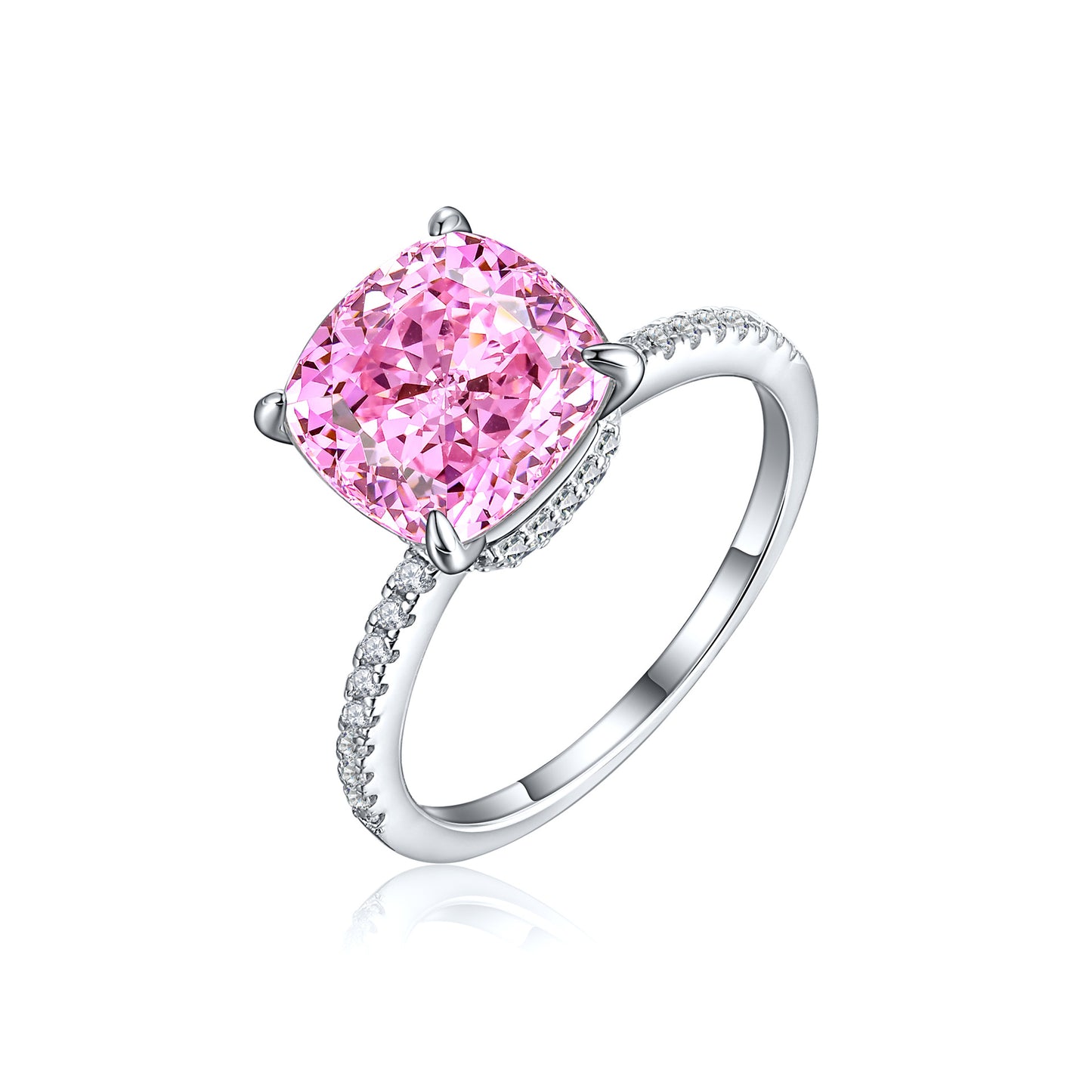 925 Sterling Silver 5ct Flame Ice Flower Cut Water Drop Ring