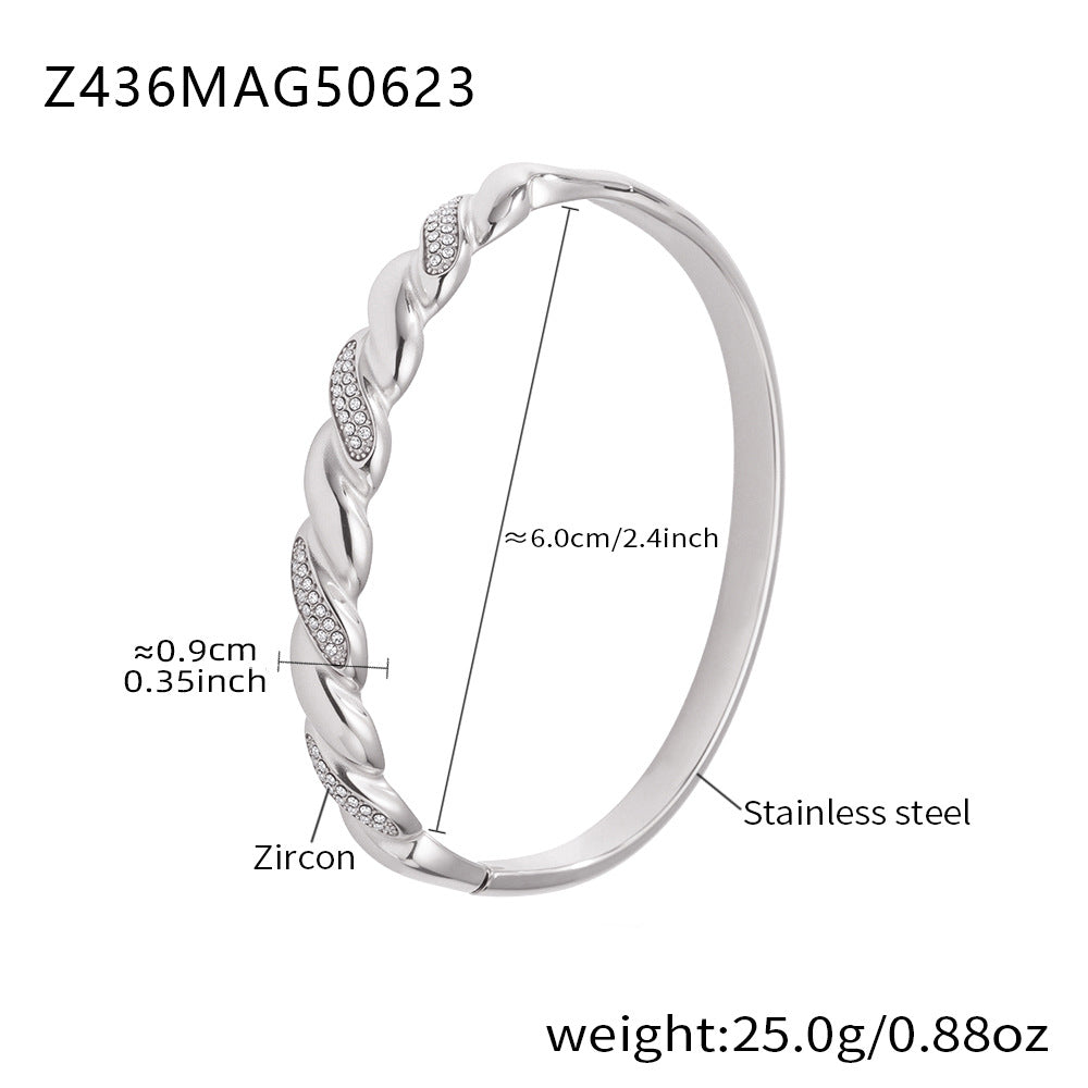 Planderful Everyday Genie Stainless Steel Zircon Bracelet
