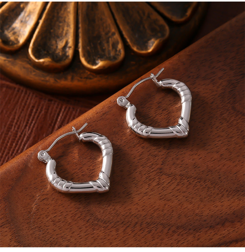 Geometric Texture Gold-Plated Titanium Steel Ear Buckle
