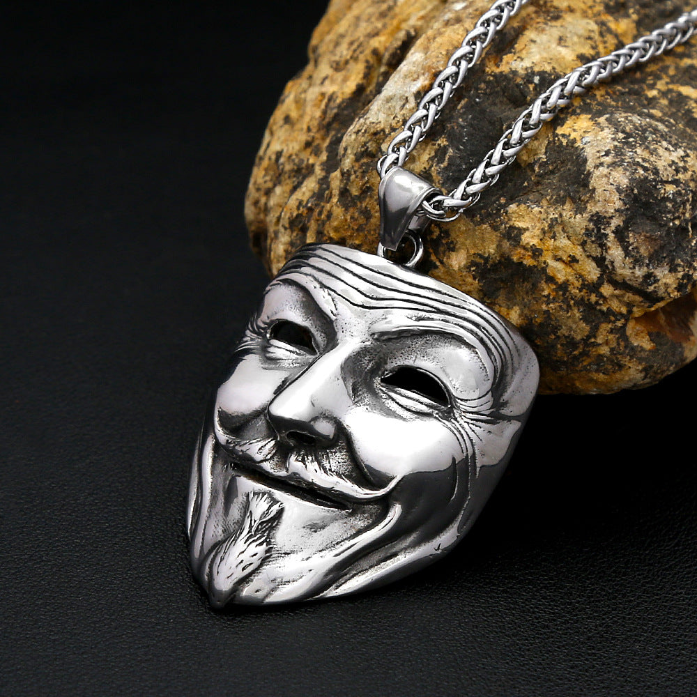 Punk Mask Stainless Steel Men's Pendant Necklace