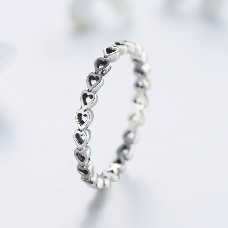 Dainty Sterling Silver Heart-shaped Index Finger Ring - Perfect for Women in Japan and South Korea