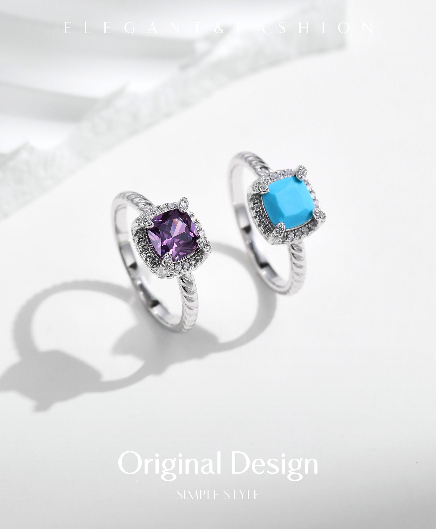 Planderful Gala Fireworks Ring – Stunning Sterling Silver with Turquoise and Zircon