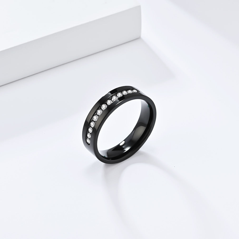 Planderful Durable Stainless Steel Zircon Ring For Men And Women Everyday Genie Couples Wedding Band