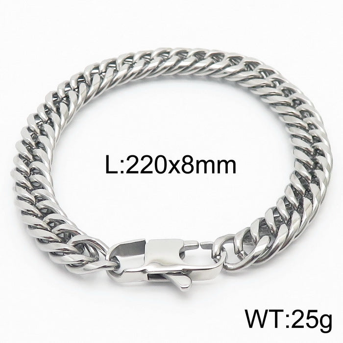 Niche Design – Men's Dancing – Neutral Titanium Steel Cuban Chain Bracelet