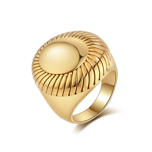 Planderful Titanium Steel Gold Plated Ring For Women Exquisite Versatile High End Jewelry