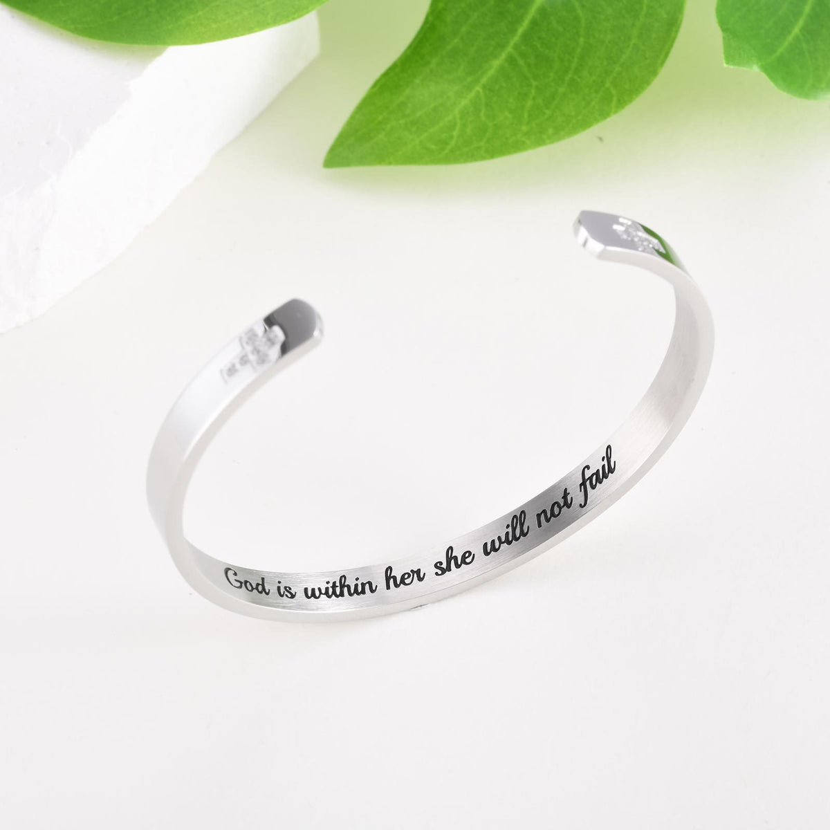 Cross Adjustable Stainless Steel Bracelet for Women