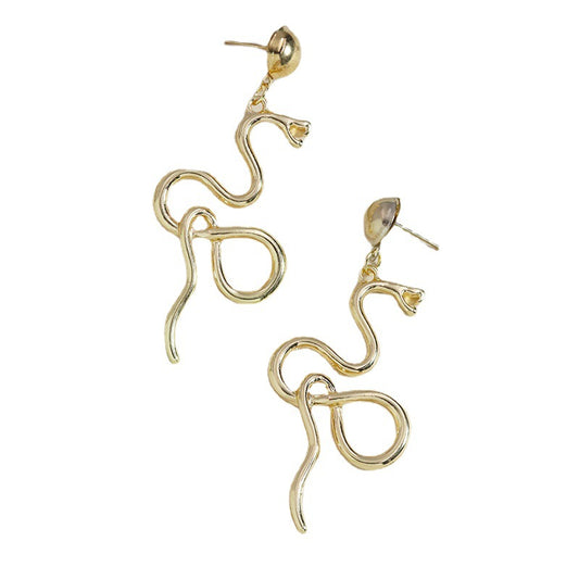 Elegant Snake Design Metal Earrings for Women
