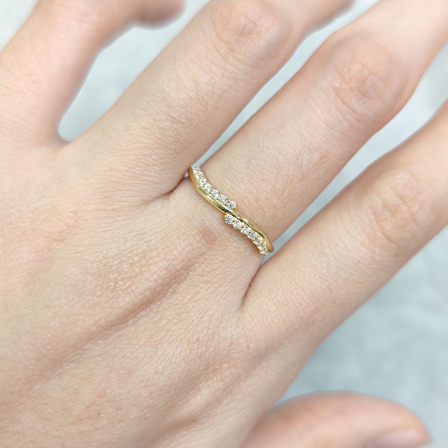 Light Luxury Design Sense S925 Silver Moissanite Stacked Ring