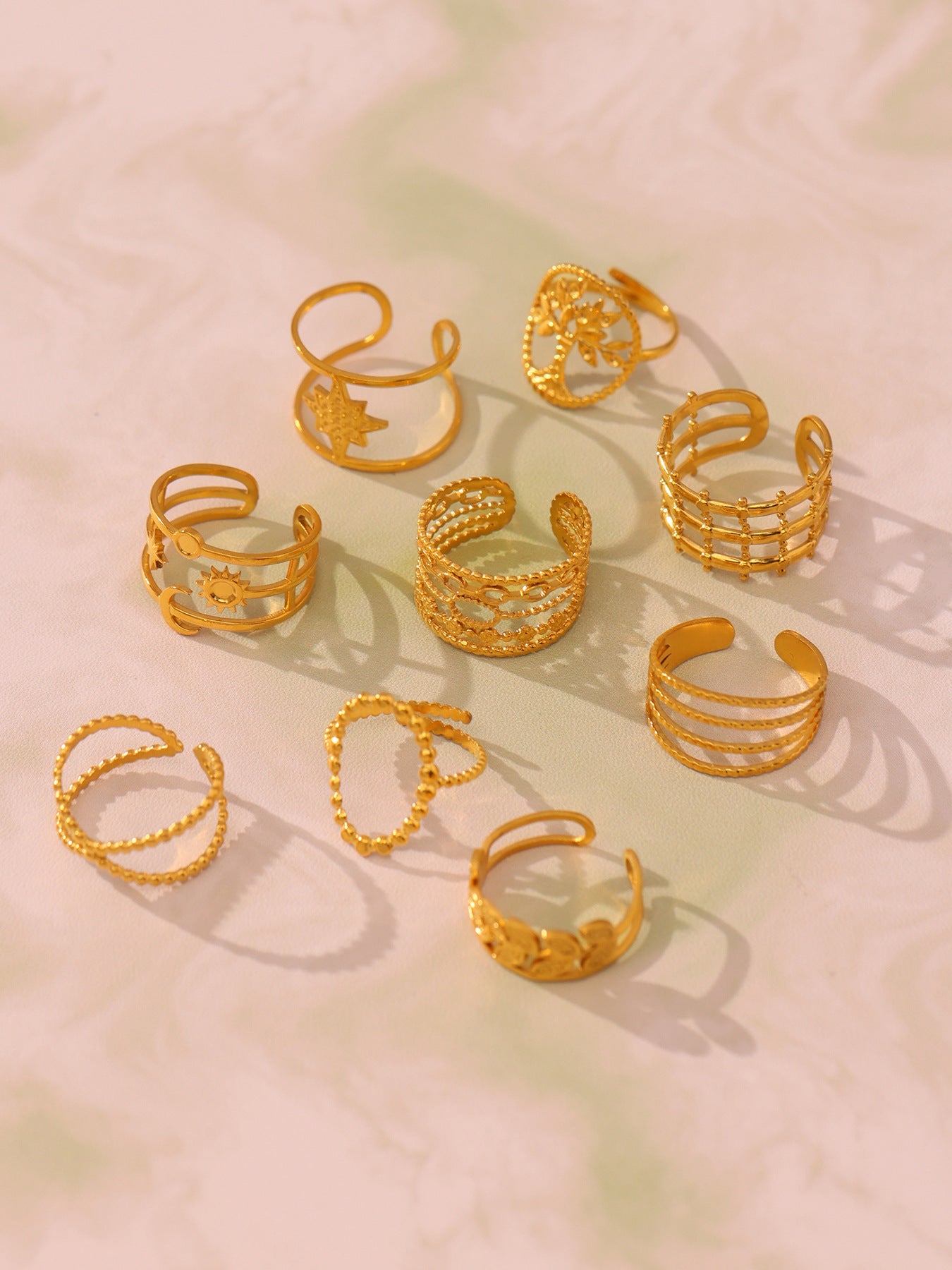 Planderful Geometric Stylish Ring 18K Gold Plated For Women