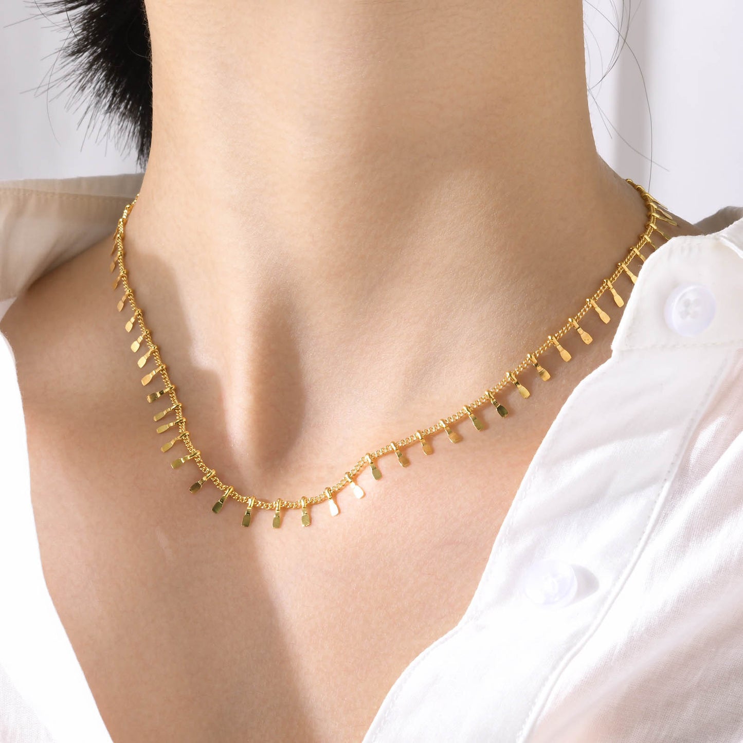 Titanium Steel Necklace Gold Variety Stainless Steel Disc