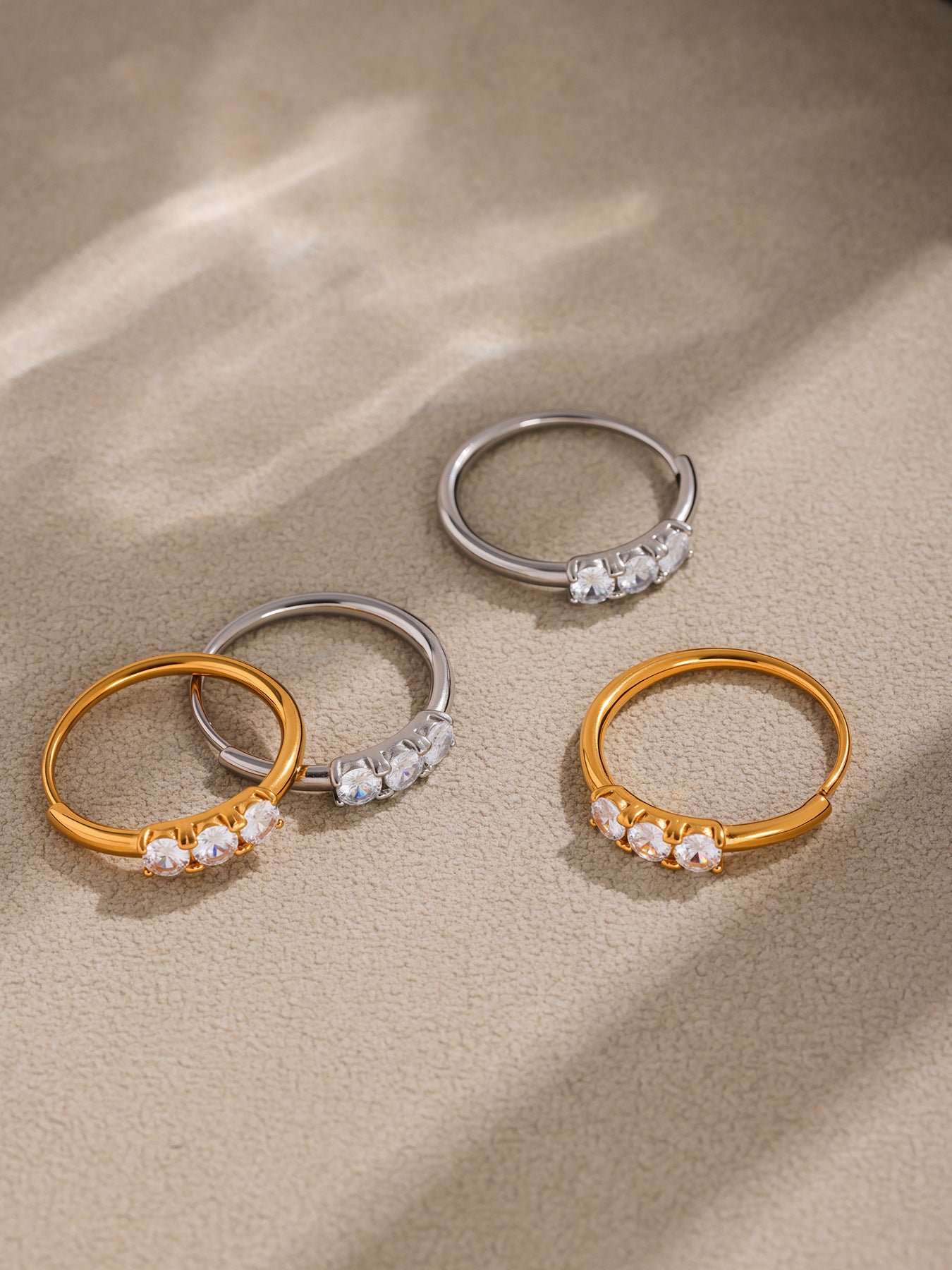 Planderful Zircon Ring 18K Gold Plated Index Finger Ring