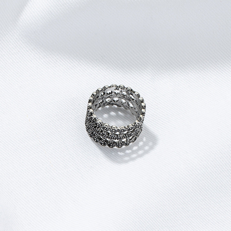 Hollow Cross-Border Retro Metal Ring - Vienna Verve Collection