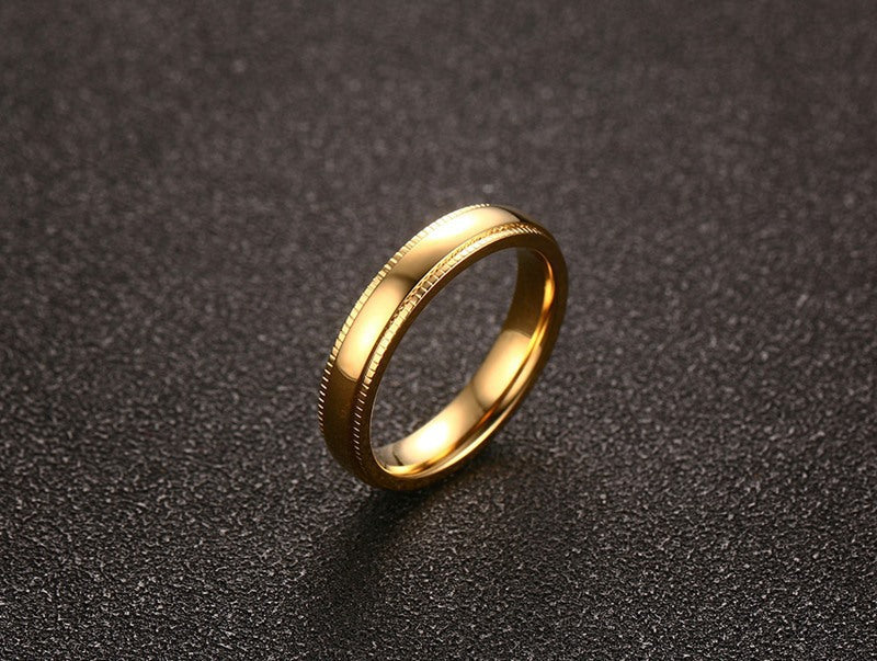 AliExpress Jewelry 4MM Stainless Steel Embossed Ring for Men