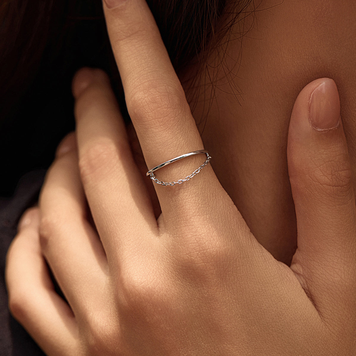 925 Sterling Silver Chain Ring
