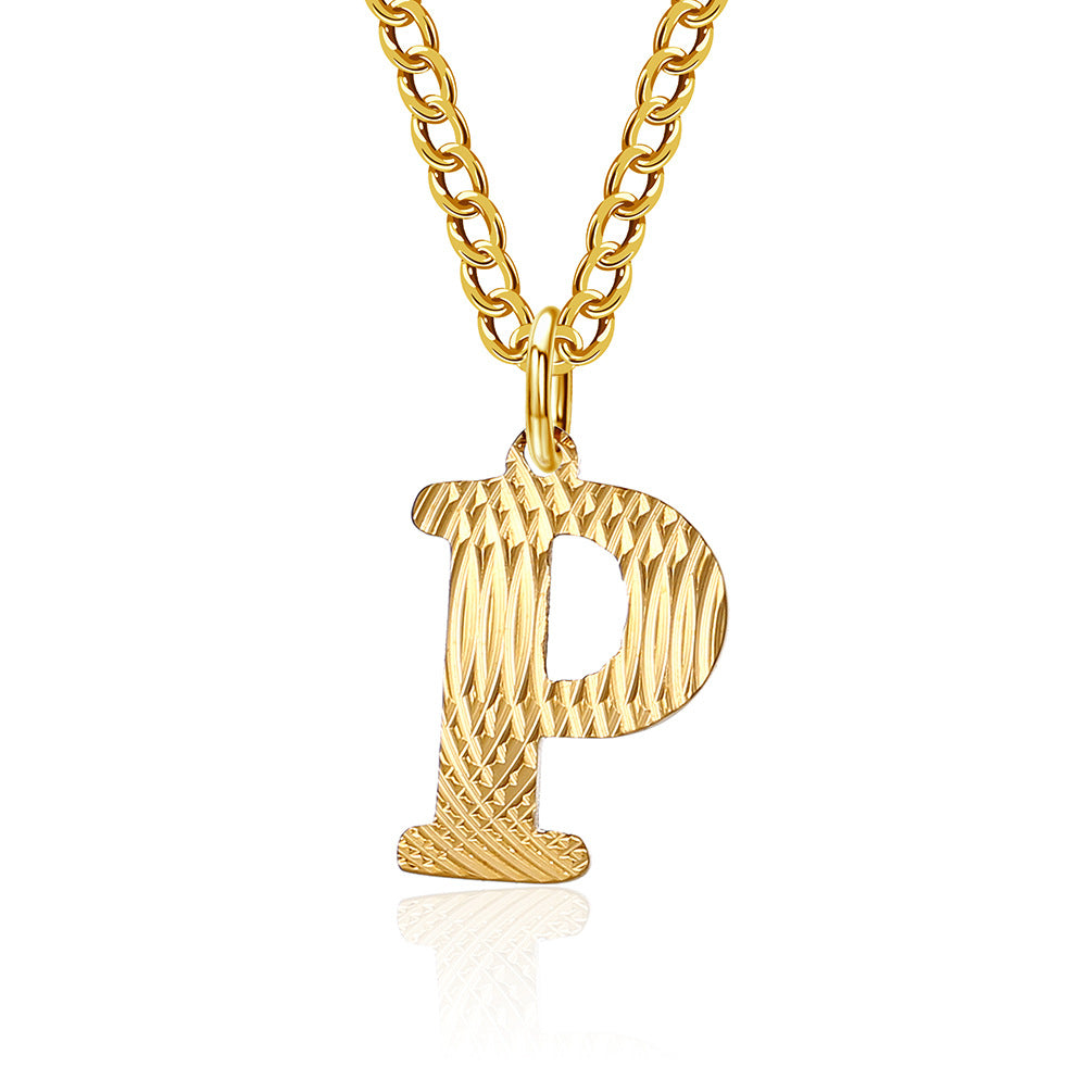 Planderful Everyday Genie Gold Plated Letter Surname Pendant For Couples Unisex Premium Magazine Style Jewelry