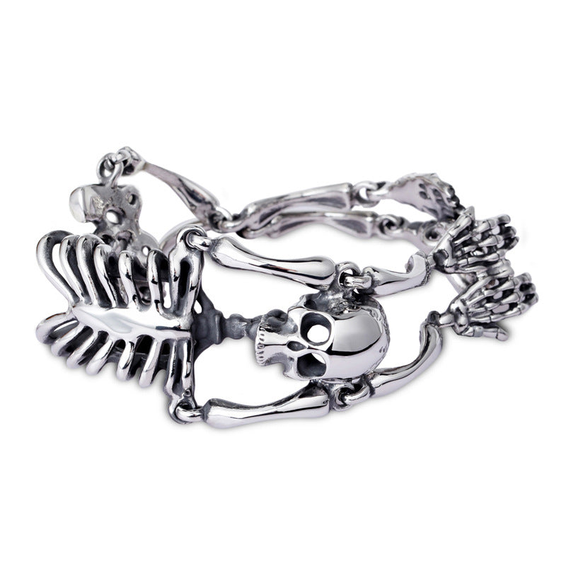 Halloween Horror Ghost Head – Punk Style Skull Men's Stainless Steel Bracelet