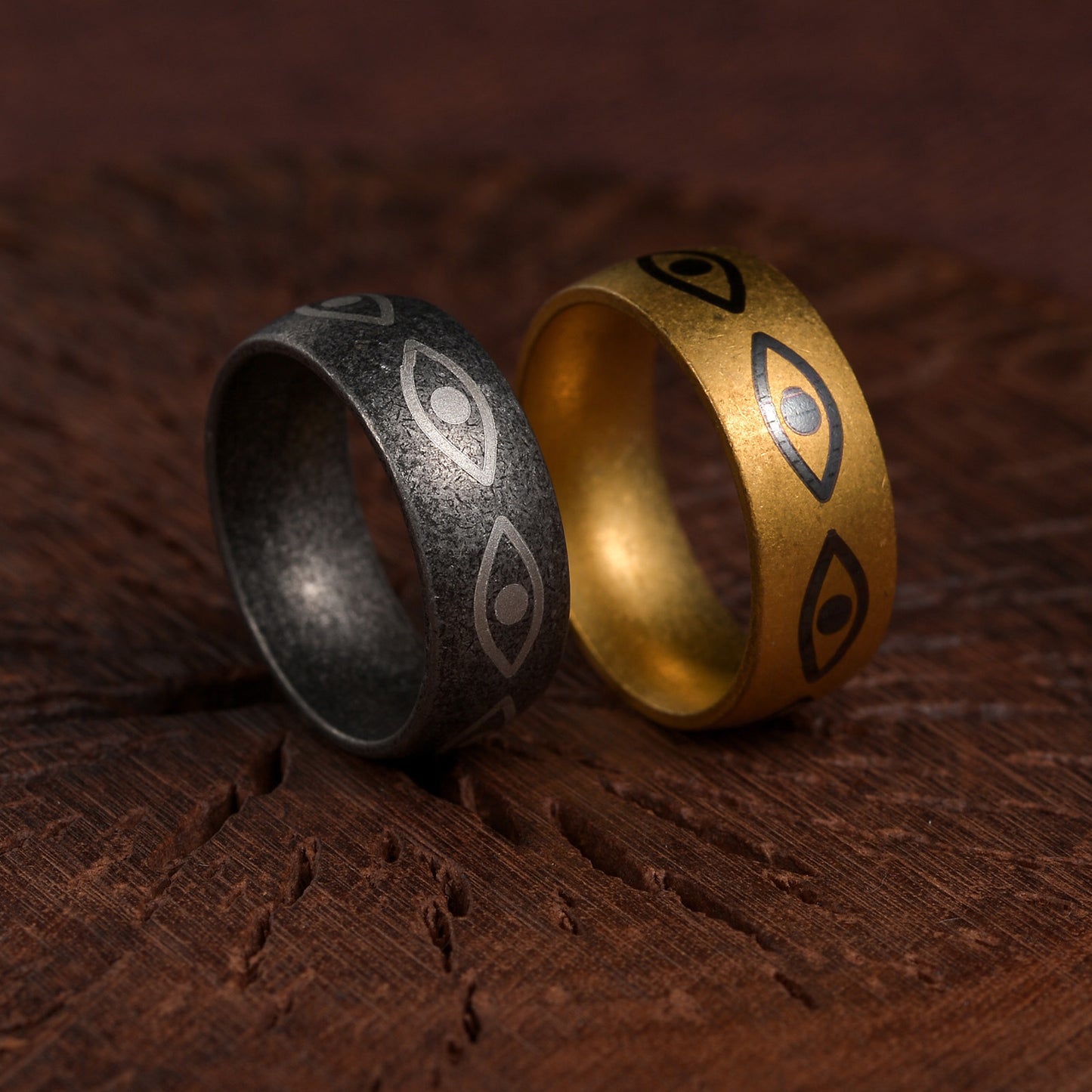 Planderful Devils Eye Ring Steel Unisex Protection Jewelry Mens Retro Style Everyday Genie